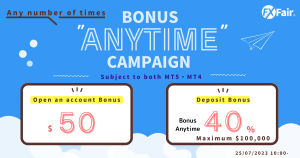 5000 Yen or $50 No Deposit Account Opening Bonus from FX Fair