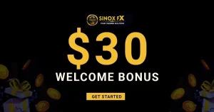 SINOX FX offers a 30 USD Forex No Deposit Bonus